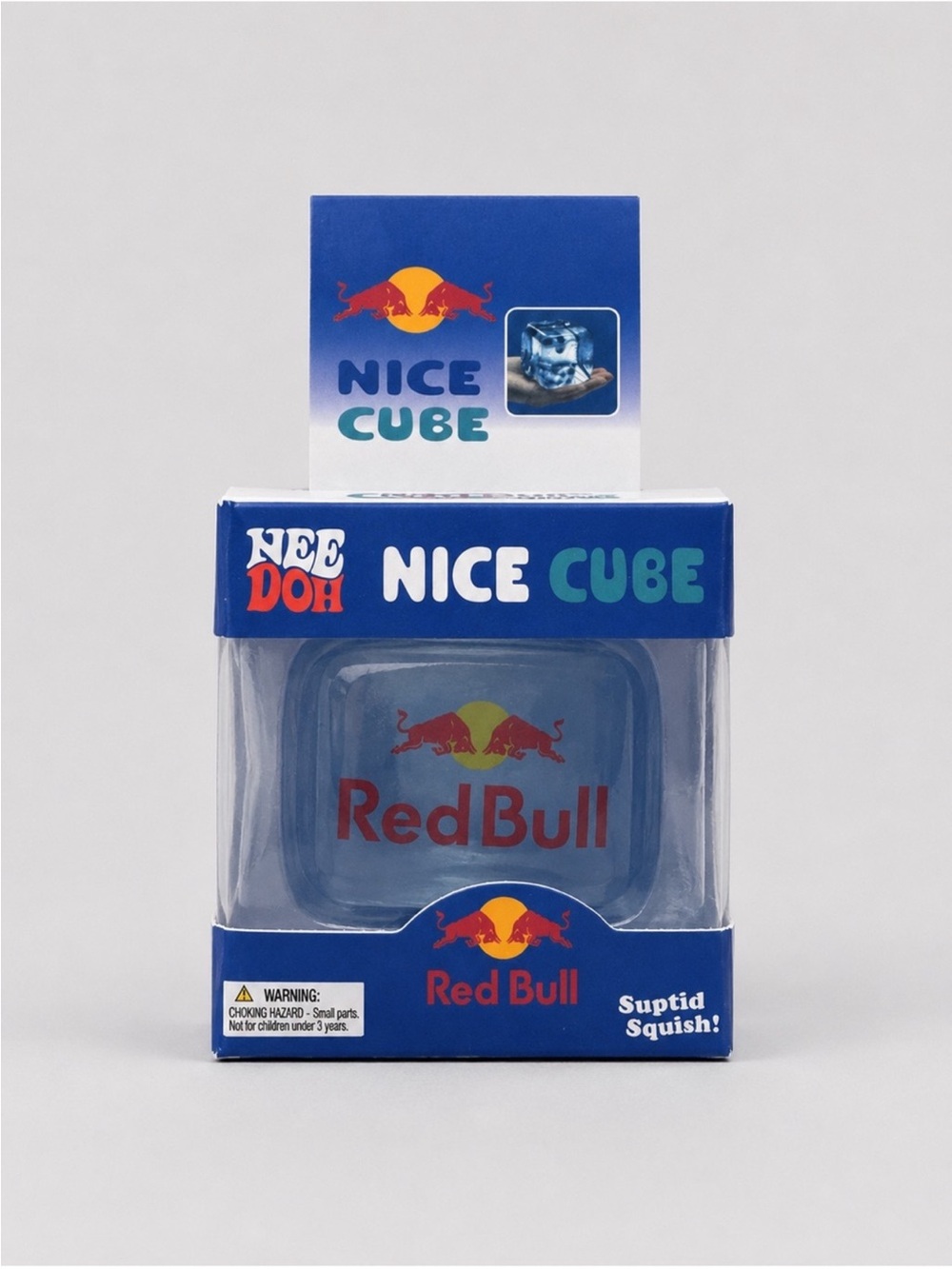 Red Bull Inspired Blue Nice Cube Squishy Sensory Fidget Stress Relief Toy